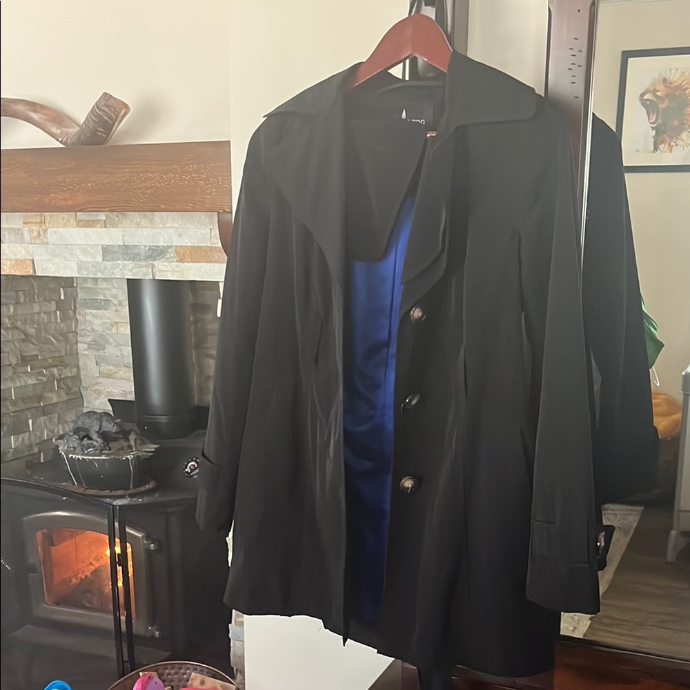 London Fog Pea Coat with Blue Lining